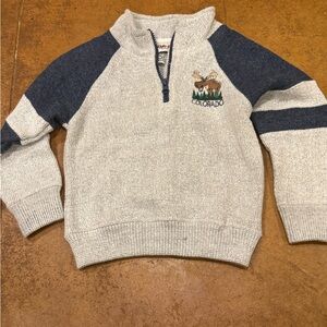 Vintage Colorado Moose Half-Zip Sweater - Grey & Navy